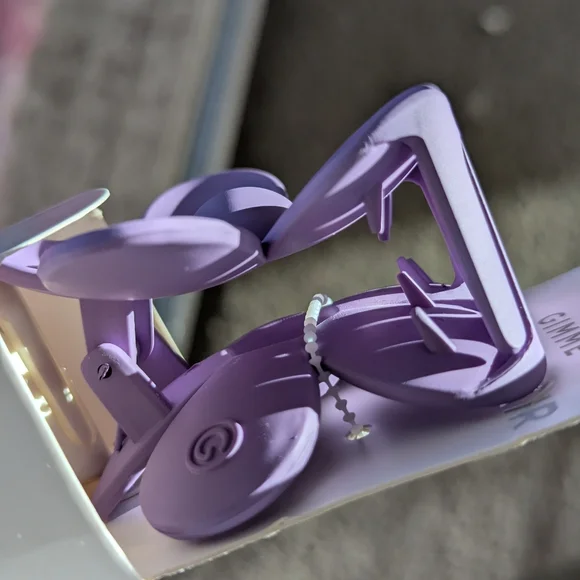 Flower Hair Clips Purple and Cream - Picture 5 of 5